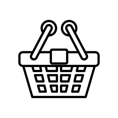 Alışveriş sepeti ticaret hattı tarzı simgesi