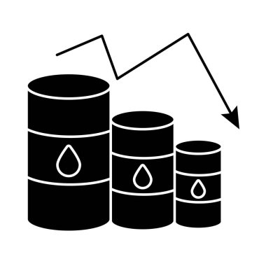 Benzin varilleri ve oklu petrol fiyatları düz stil