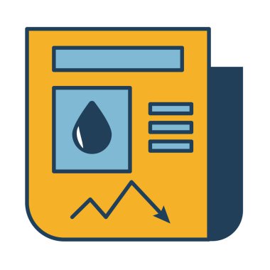 İstatistik ve yağ damlası doldurma biçimine sahip gazete