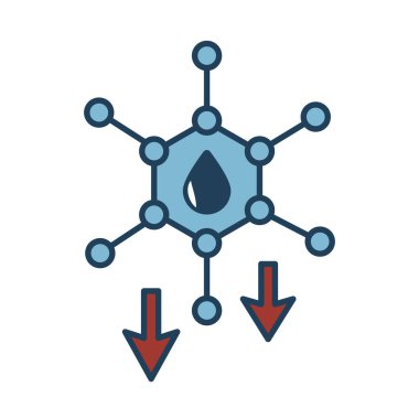 Molekül ve oklar yağ damlası doldurma biçimi simgesi