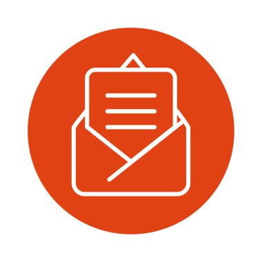 zarf e- posta gönderme blok biçimi simgesi