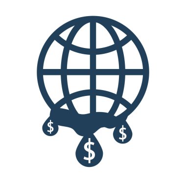 Yağ damlaları olan küre gezegeni biçim simgesini doldur