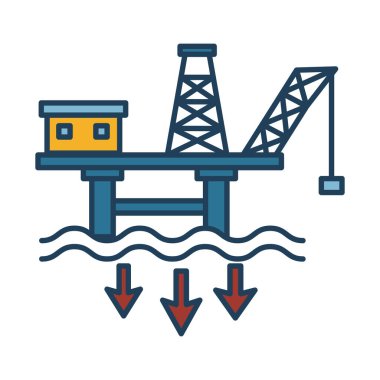 denizdeki çıkarma kulesi yağı doldurma biçimi simgesi