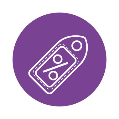 ticari etiket yüzde blok biçimi ile asılı