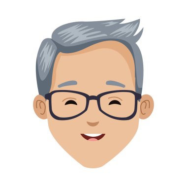 Gözlüklü genç adam baş karakter simgesi