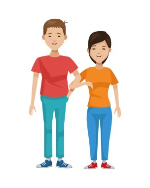 Genç çiftler karakterleri avatarlar