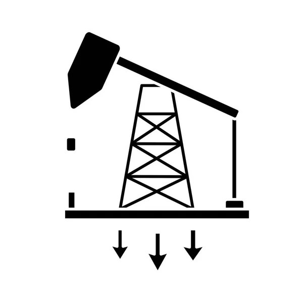Extraktionsturm Öl flache Stil-Ikone — Stockvektor