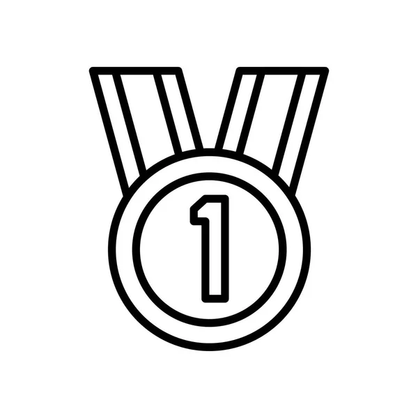 メダルナンバー1ラインスタイルのアイコン — ストックベクタ