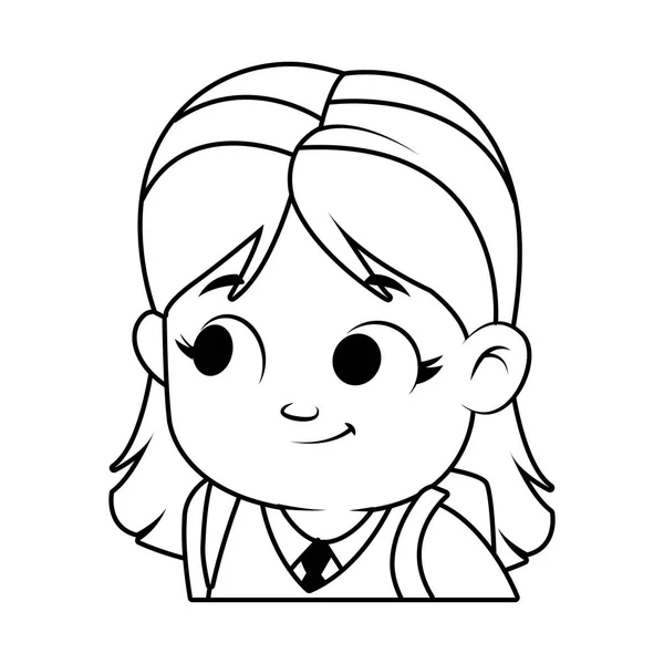 Bonitinho menina avatar personagem — Vetor de Stock
