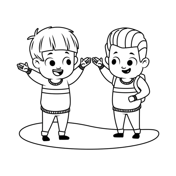 Lindo niños avatares personajes — Vector de stock