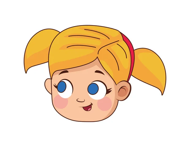 Mignonne petite fille tête avatar personnage — Image vectorielle