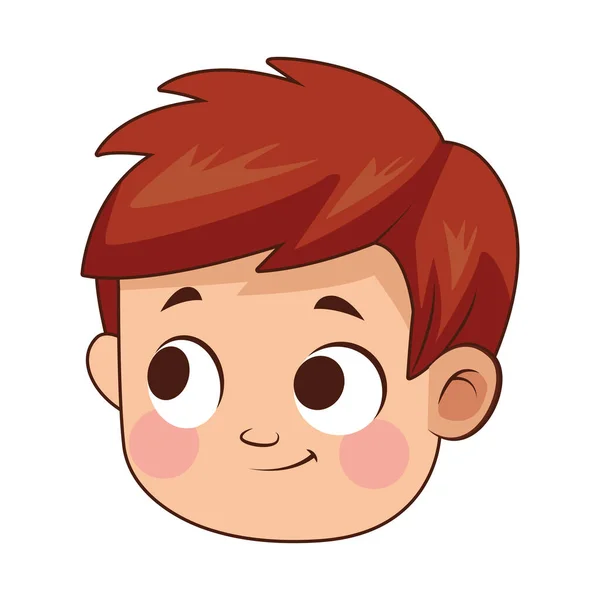 Mignon petit garçon tête avatar personnage — Image vectorielle