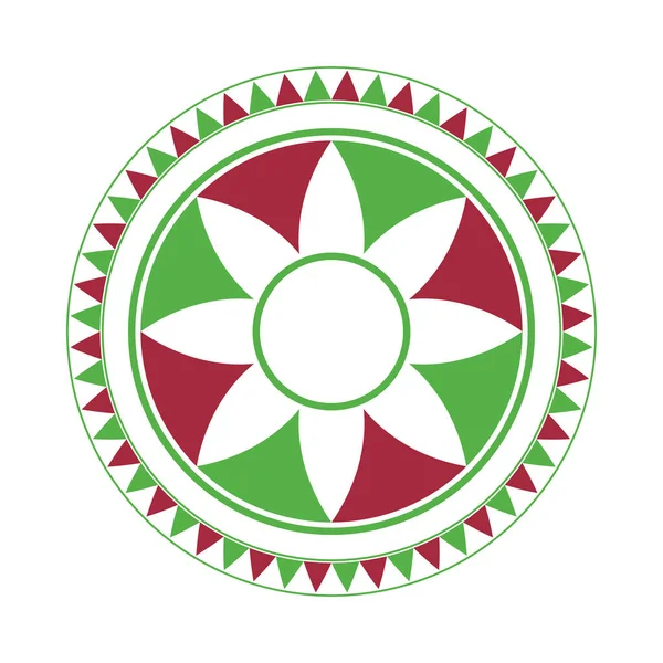 Mexicana quadro circular ícone decorativo — Vetor de Stock