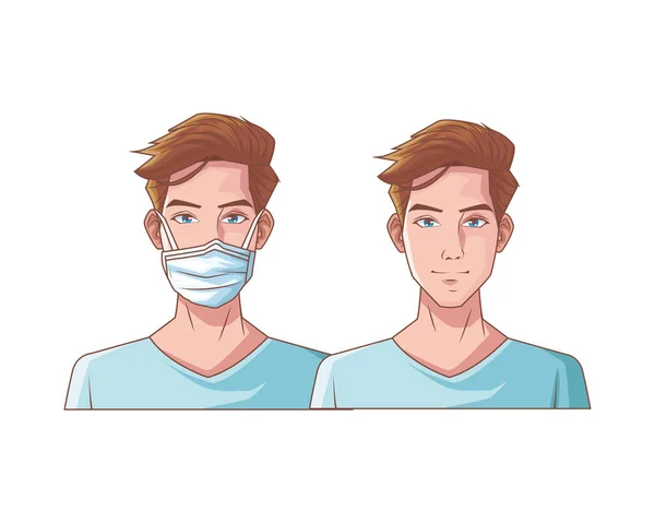 口蓋医療付属品を持つ若い男性 — ストックベクタ