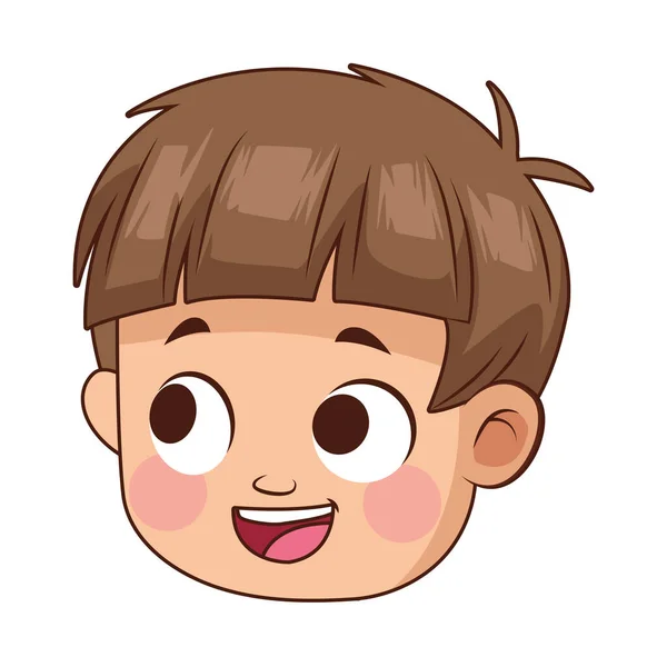 Cute little boy head avatar character — Stock Vector