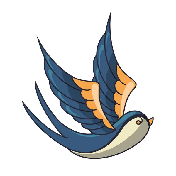 Schöne Vogel fliegen Tier-Ikone — Stockvektor