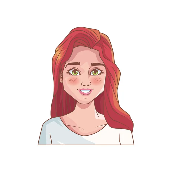 Ung kvinna kvinnlig avatar karaktär — Stock vektor