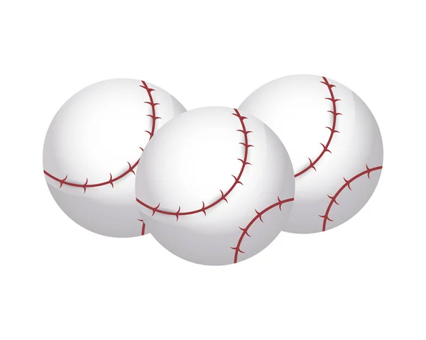 Baseball labdák sport felszerelés ikonok — Stock Vector