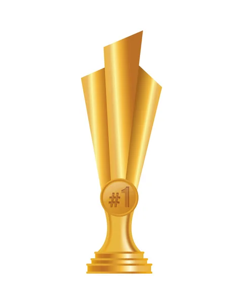 Golden trophy award with medal — Stock Vector