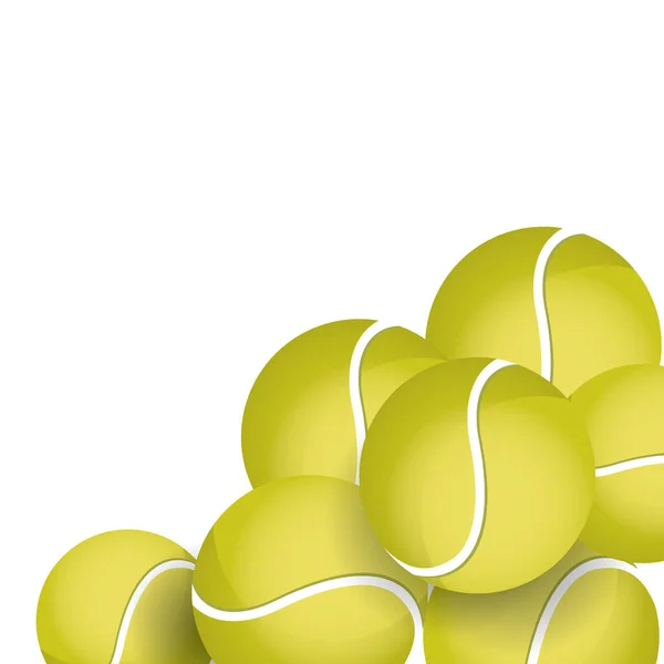 Balles de tennis équipements sportifs icônes — Image vectorielle