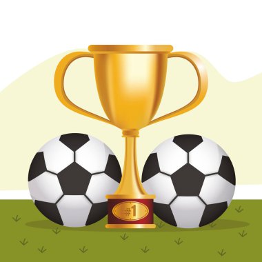 Kupalı futbol balonları.