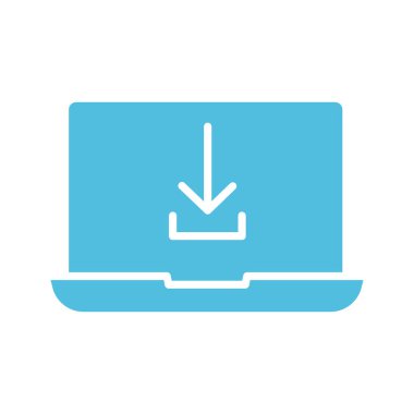 ok indirmeli dizüstü bilgisayar siluet biçimi simgesi