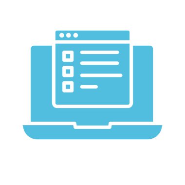 şablon web sayfası siluet biçimi simgesine sahip dizüstü bilgisayar