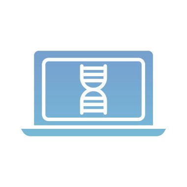 DNA molekül sağlığına sahip dizüstü bilgisayar çevrimiçi siluet gradyan biçimi