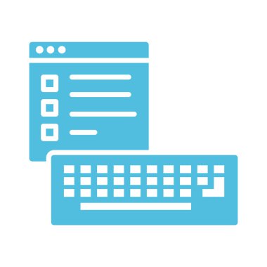 Klavye siluet biçimi simgesi olan web sayfası