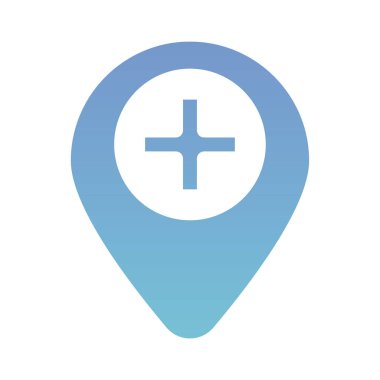 iğne konumu siluet gradyan biçimi ile tıbbi çapraz sembol