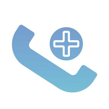 Tıbbi haç sembolü olan telefon gradyan biçimi