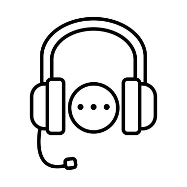kulaklık iletişim çizgisi biçimi simgesi