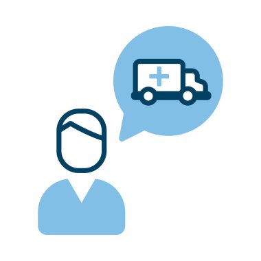 Konuşma balonunda ambulansı olan kişi