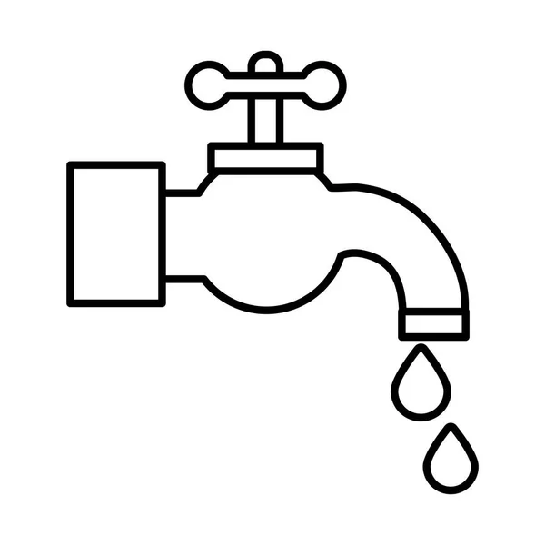 Water tap line style icon — Stock Vector