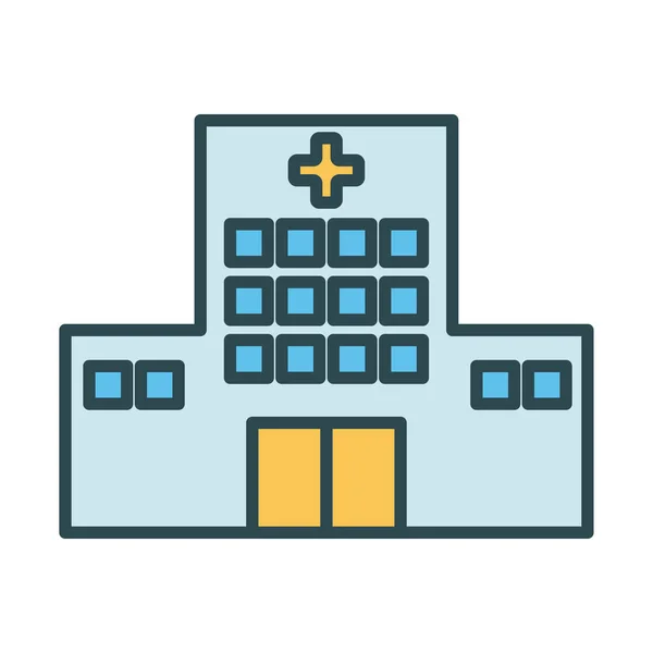 Hospital building fill style icon — Stock Vector