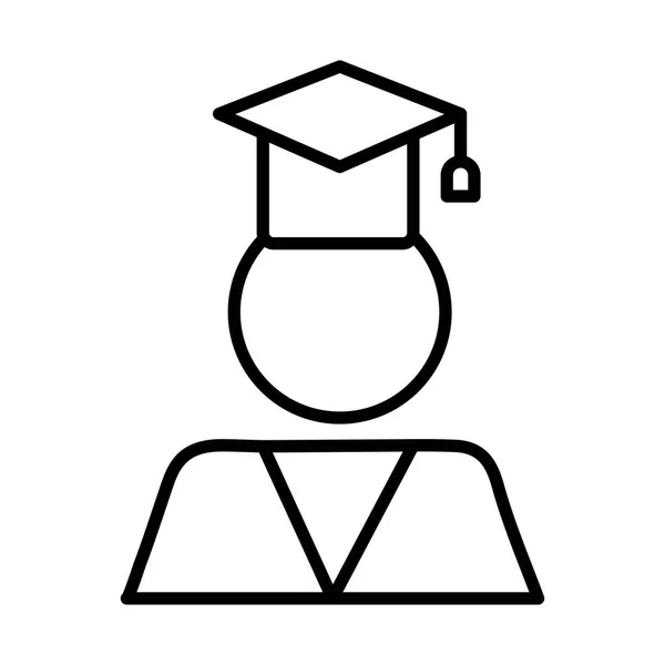 Odstupňovaná ikona stylu studentské linie — Stockový vektor