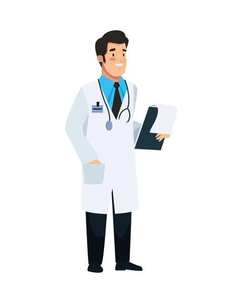 Medico professionista con carattere lista di controllo — Vettoriale Stock