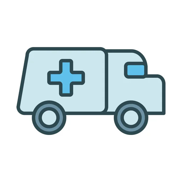Ambulance car fill style icon — Stock Vector
