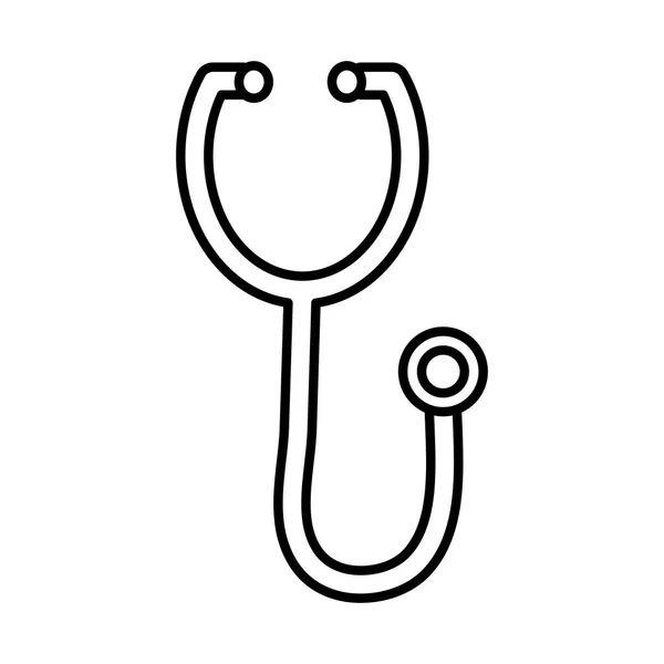 Ikona ve stylu čáry zařízení stetoskopu — Stockový vektor