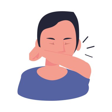 Öksürük karakteri olan hasta bir kadın.