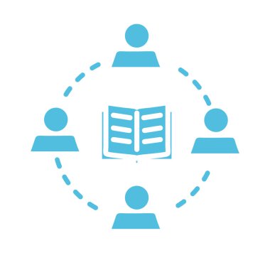 Takım çalışması siluet biçimi simgesine sahip kitap