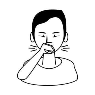 Öksürük karakteri olan hasta bir kadın.