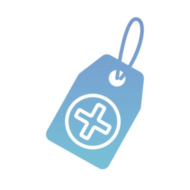 Tıbbi haç sembolü siluet gradyan biçimi ile etiketle