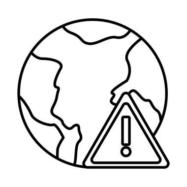 Dünya Gezegeni Dünya Uyarı Sembolü Simgesi