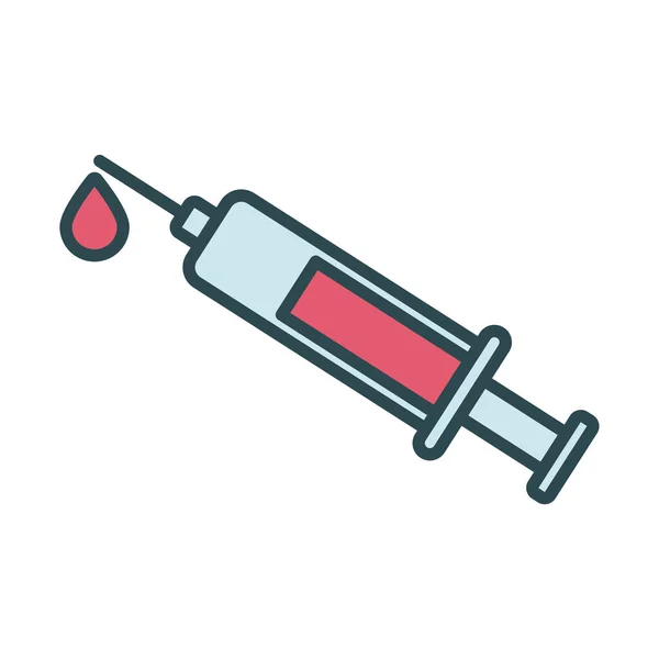 Icône de style de remplissage médical d'injection — Image vectorielle