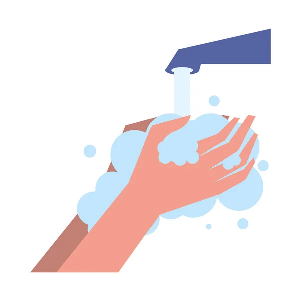 Hand human washing isolated icon — Stock Vector