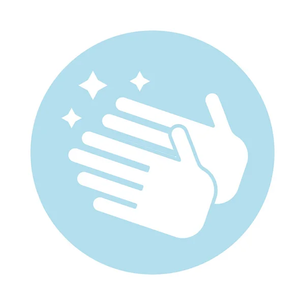 Bloque de lavado de manos silueta icono de estilo — Vector de stock