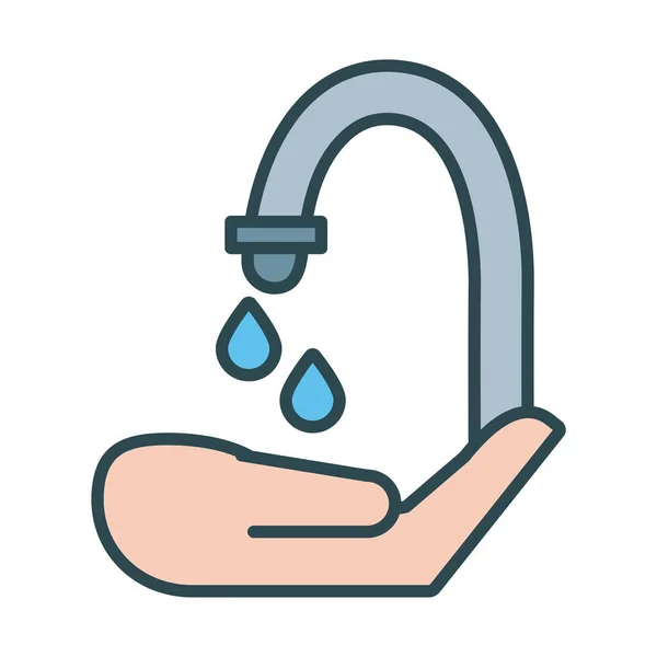 Hand washing fill style icon — Stock Vector