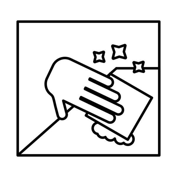 Hand vegen lijn stijl pictogram — Stockvector