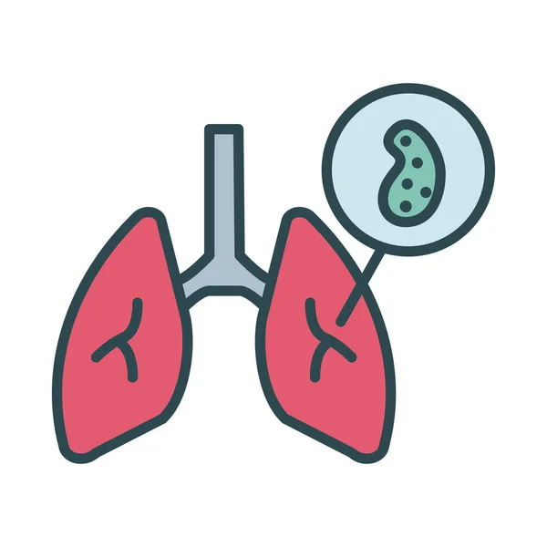 Longen met covid19 virus particle fill stijl — Stockvector